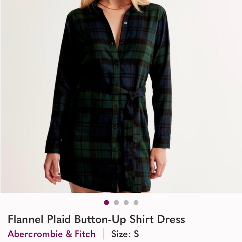 Abercrombie & Fitch Green and Blue Flannel Dress